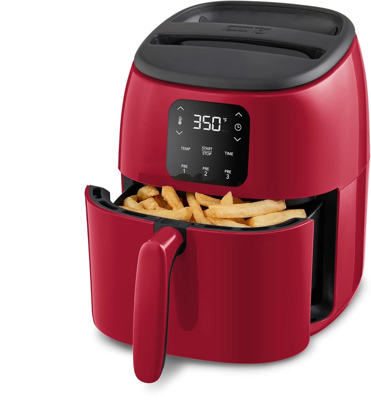 Tasti-Crisp Electric Air Fryer Oven 2.6 Qt Digital 1000W Compact Red