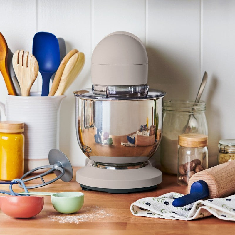 3.5 Qt Stand Mixer Porcini Taupe w/ Flat Beater Dough Hook & Whisk11