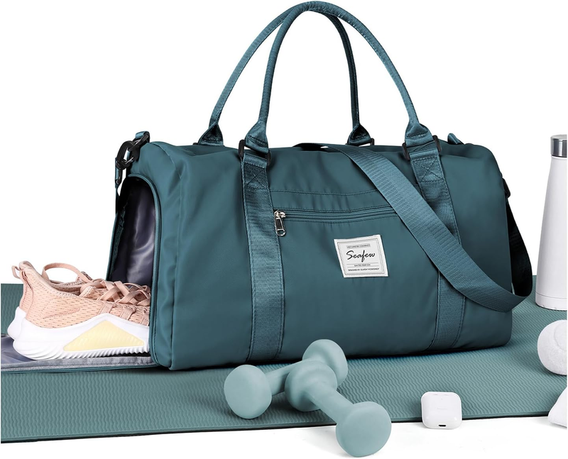 Gym Bag Unisex Shoe Compartment Wet Pocket Travel Duffel Tote Weekend Carry On10