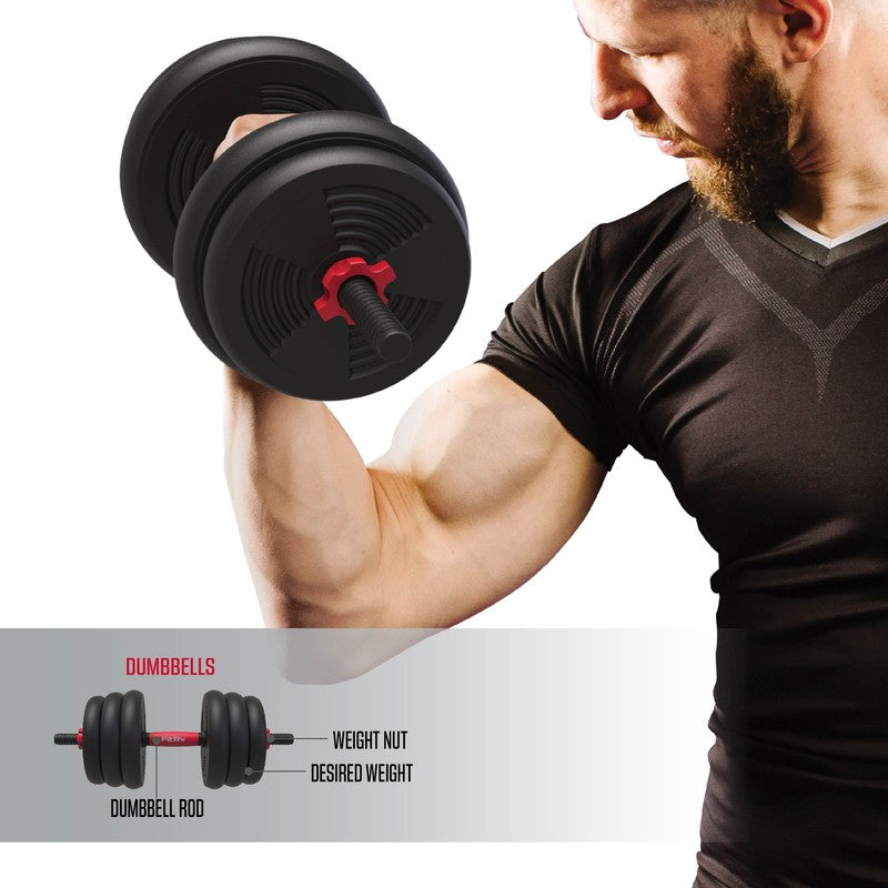 Smartbell 60lb Adjustable 4 in 1 Dumbbell Barbell Kettlebell Set Black10