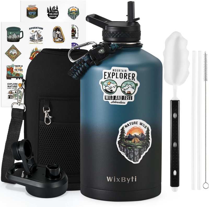 1 Gallon Insulated Water Bottle 128oz Triple Wall Vacuum, Leakproof, BPA Free10