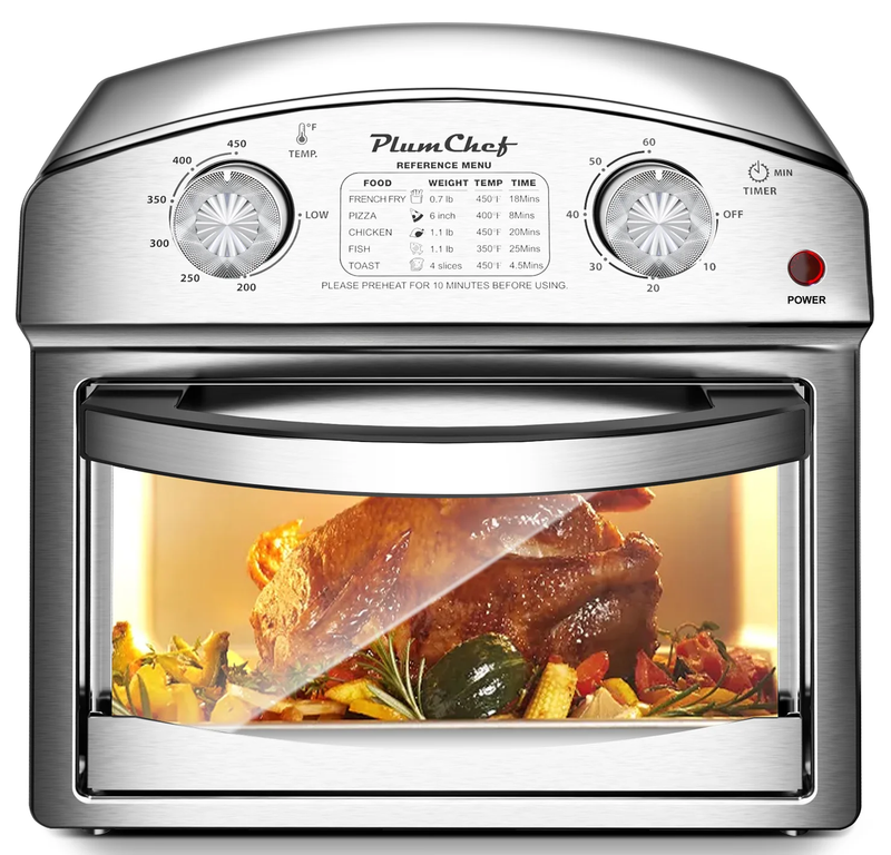 13QT Air Fryer Toaster Oven Combo Convection Countertop Oven 1500W Large Silver10