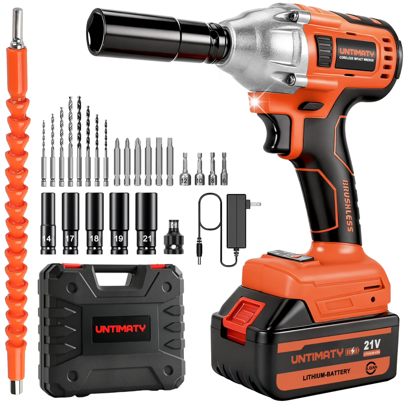 Cordless Impact Wrench 1/2 Inch 320Ft-Lbs Brushless with Battery Sockets10