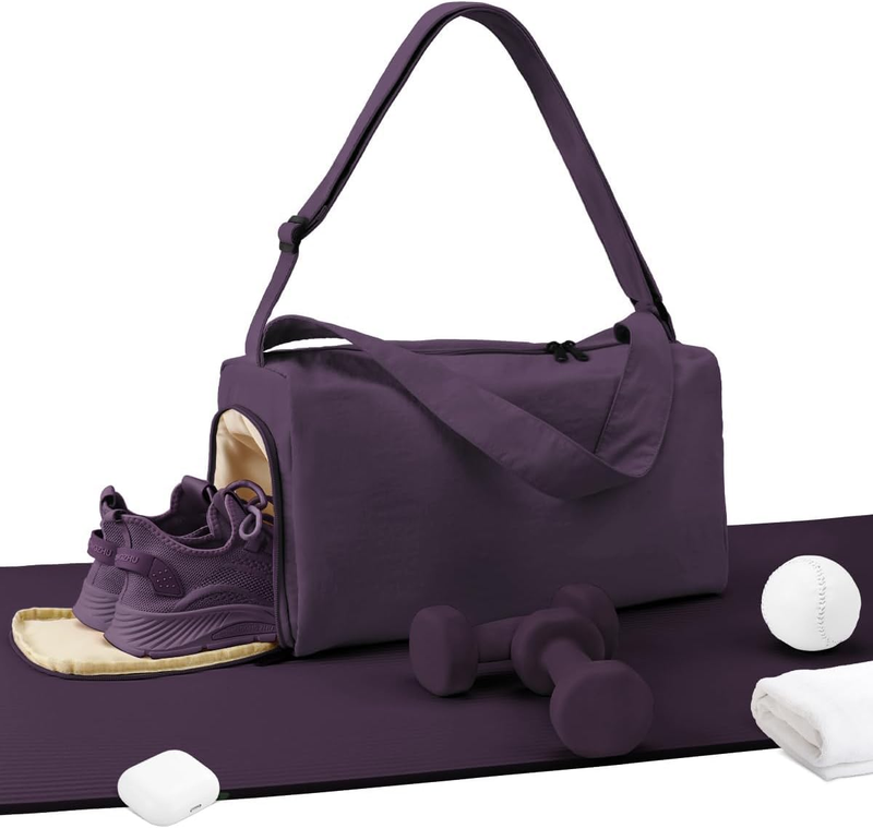 Small Gym Bag Shoes Compartment Duffle Travel Bag Wet Pocket Yoga Pilates Swim10
