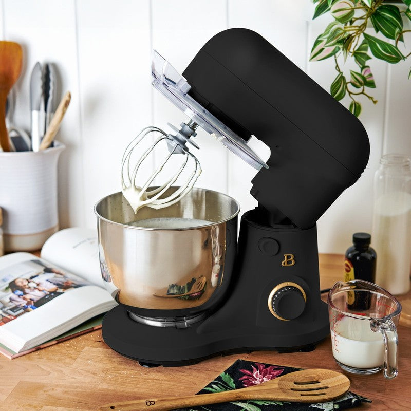 3.5 Qt Stand Mixer Black Sesame w/ Flat Beater Dough Hook & Whisk11
