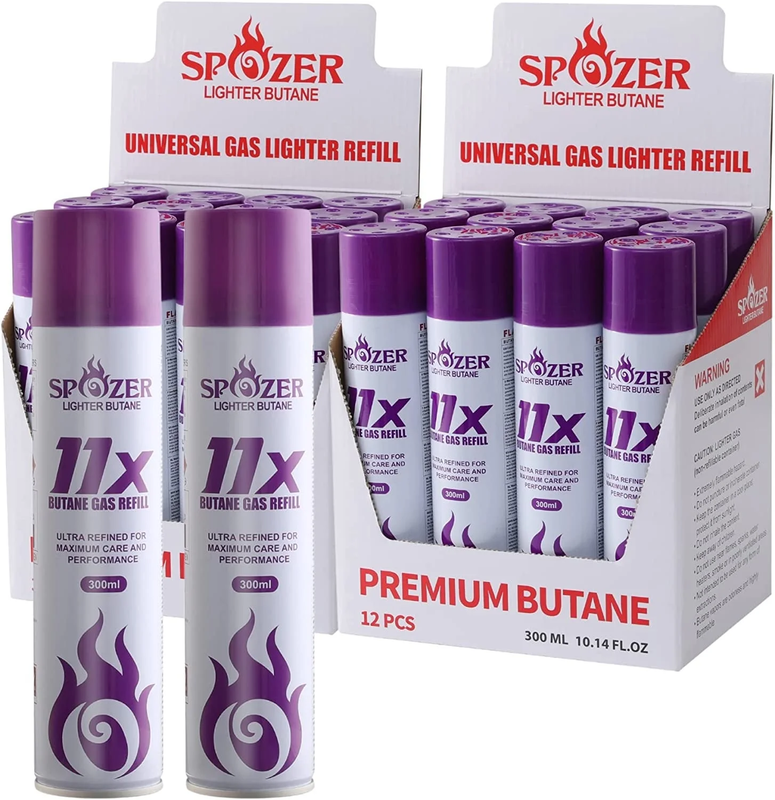 Butane Lighter Gas Pure 99.99% Premium 300Ml(10.14 Oz) 24 Cartridges11