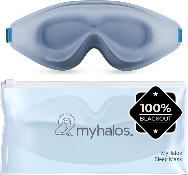 3D Blackout Sleep Mask Memory Foam Eye Mask for Side Sleepers Light Blue11