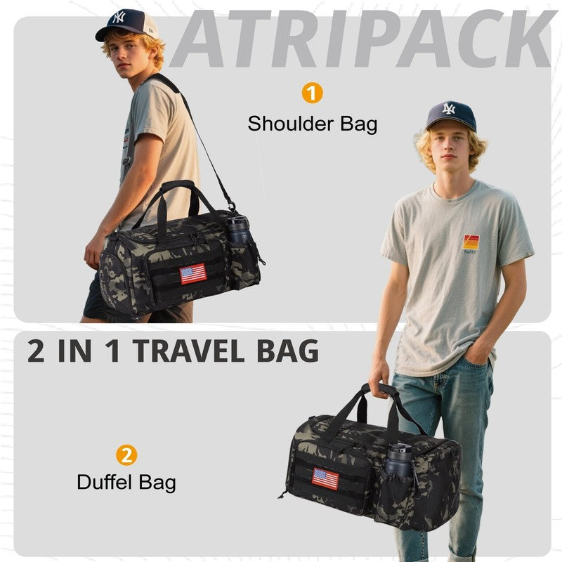 2 In 1 Gym Duffle Bag 40L Convertible Travel Bag Shoes Compartment Luggage10