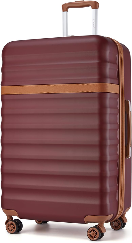 28 Inch Expandable Hardside Luggage ABS PC TSA Lock Suitcase Burgundy11