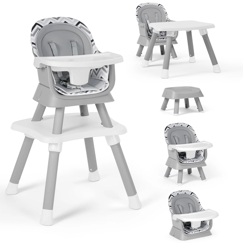 8 in 1 Baby High Chair, Toddler Dining Booster Seat for Eating, Chevron10