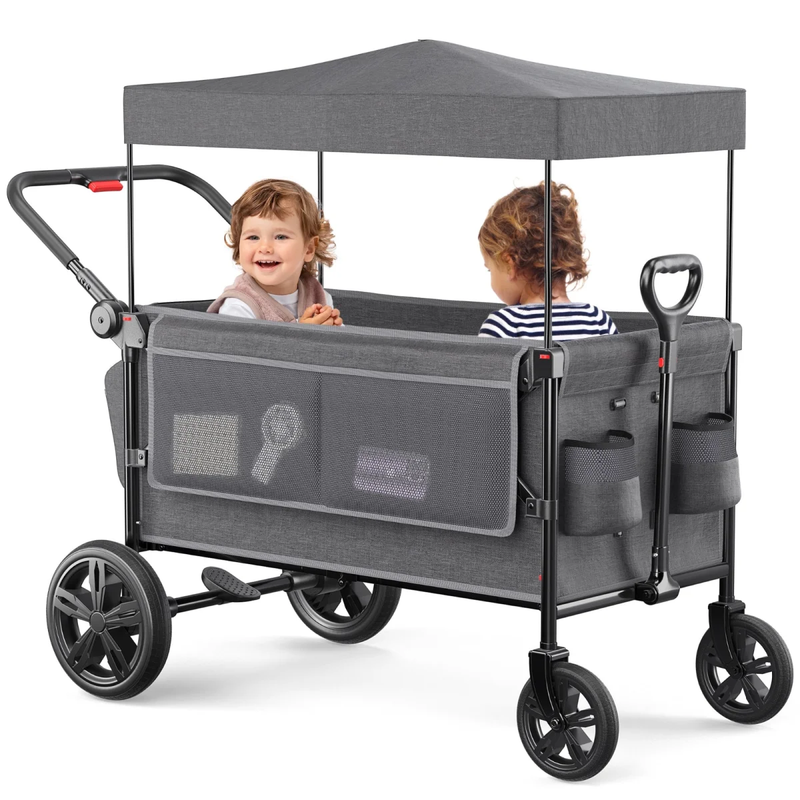 All-Terrain Stroller Wagon for Toddlers with Canopy, Parent Organizer, Adjustabl10