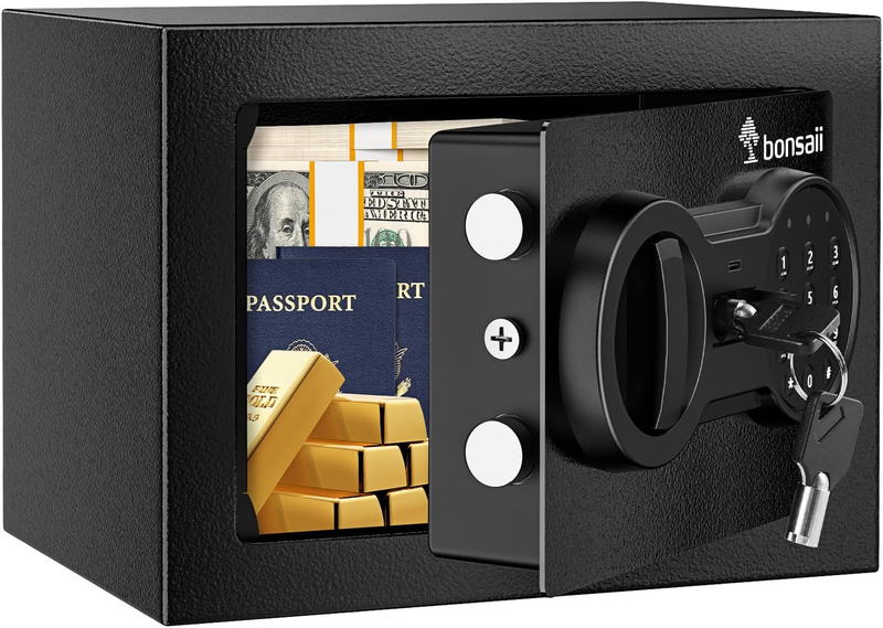 Compact Steel Safe with Electronic Keypad for Cash and Jewelry Storage10