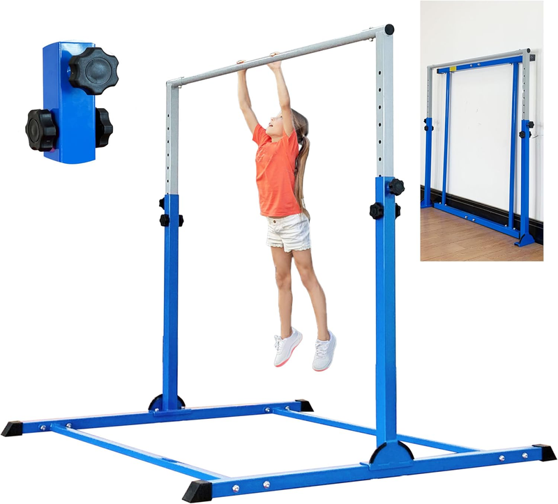 Kids Gymnastic Bar 4FT Wide 5FT Adjustable Kip Bar 350lb Home & Club Use10