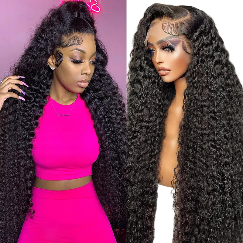 13X6 Deep Wave Lace Front Wigs Human Hair 200% Density 26 Inch Curly Human Hair 10