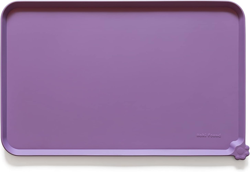 Silicone Pet Feeding Mat Waterproof Dog Cat Bowl Mat Raised Lip Amethyst11