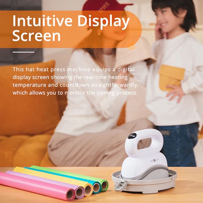 Hat Press, Heat Press Machine W/Lcd Multifunctional Design Cap Sublimation White11