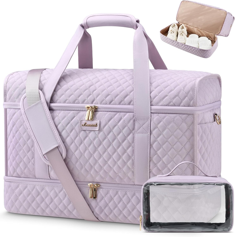 Large Women Weekender Duffle Bag Carry On Gym Travel w/ Shoe Compartment10