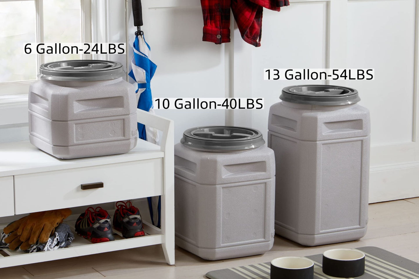 Airtight Dog Food Storage Container 13 Gal, Holds 54 lb - BPA-Free, Twist Lid, H6