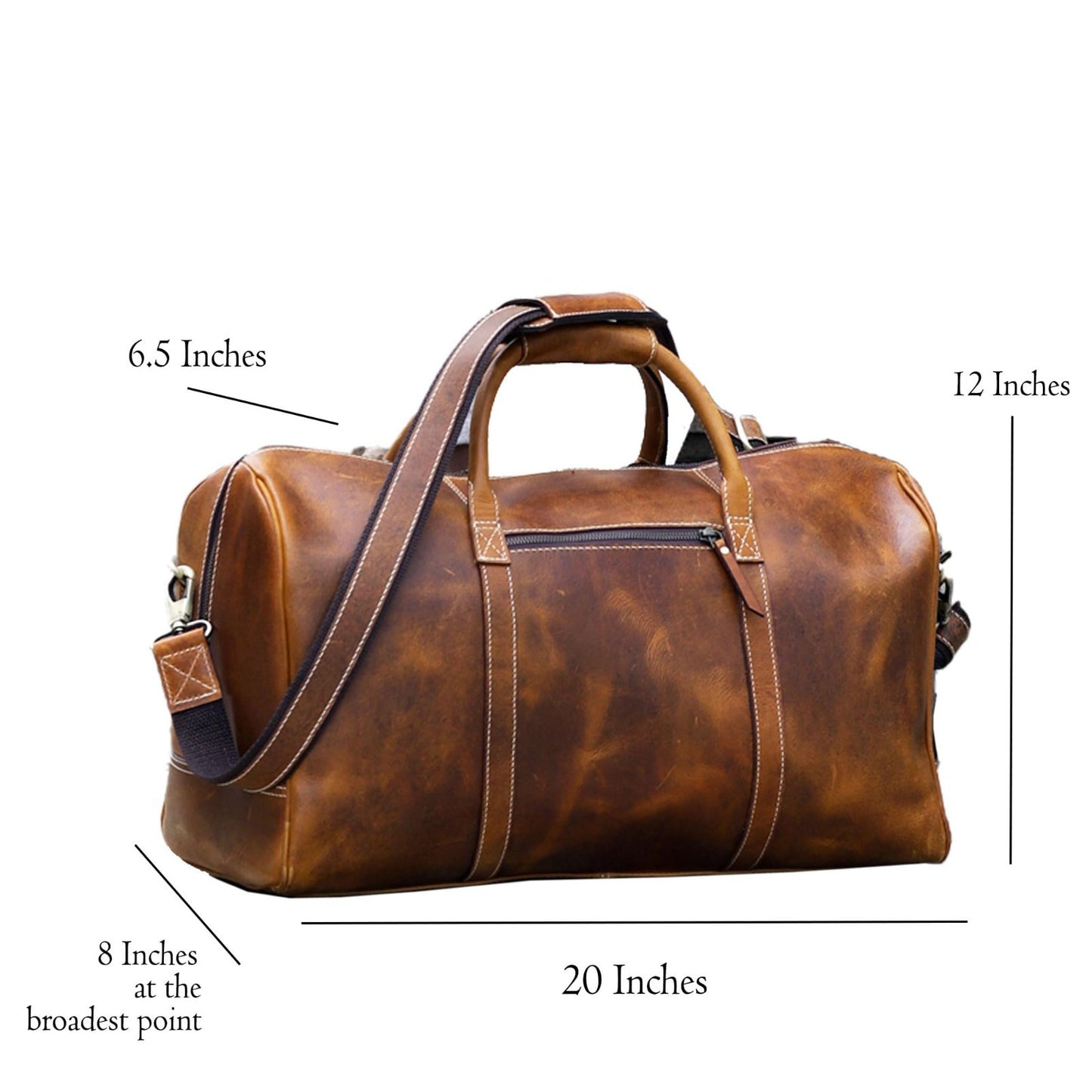 Leather Duffle Bag for Travel, Overnight & Weekend - Unisex Gym Holdall7