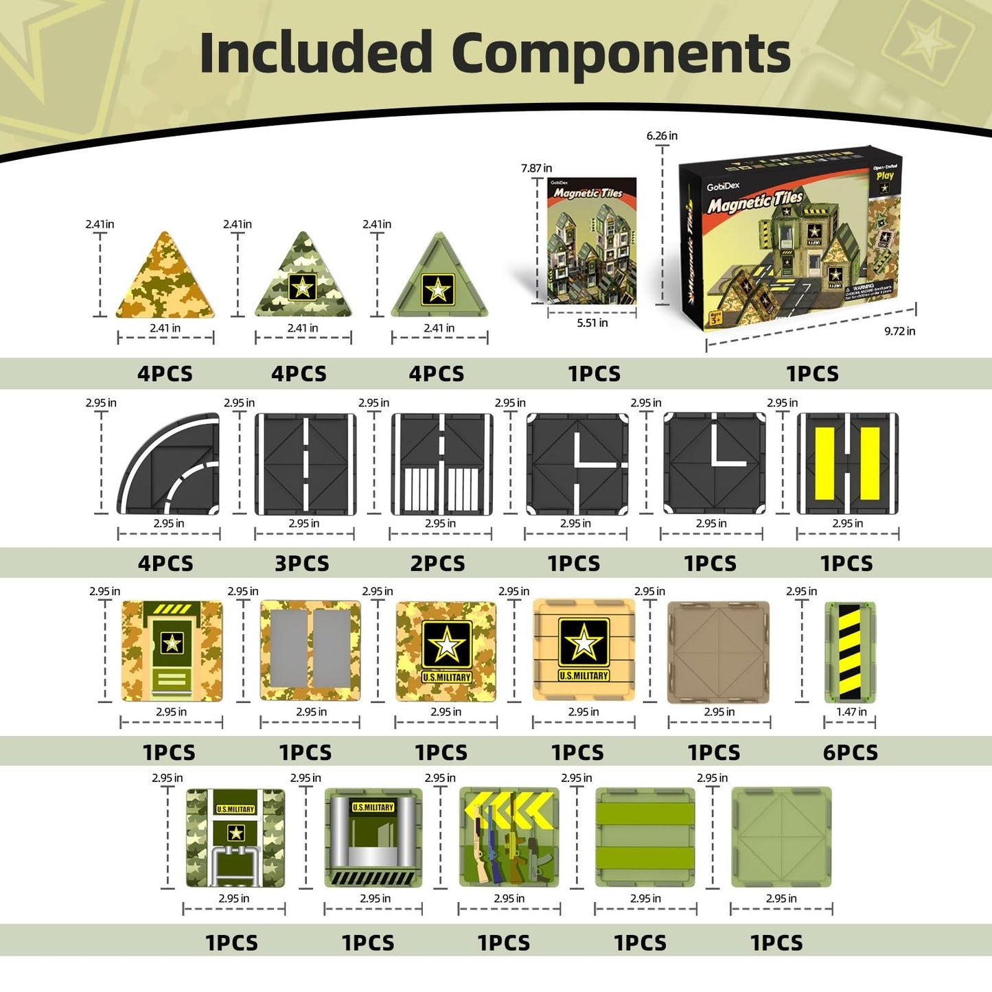 Magnetic Building Blocks Army Toys for Kids 3-8 | STEM Educational Gifts 3+6