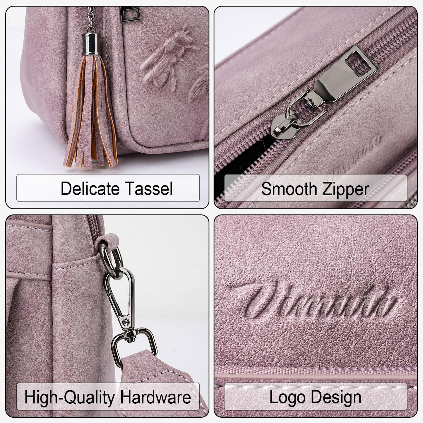 Stylish Vegan Leather Crossbody Bag for Women, Embossed Design, Fashion Purse5