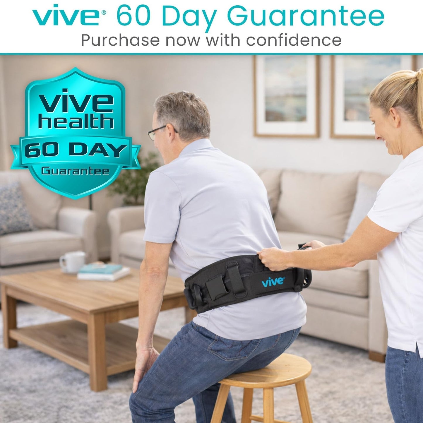 Transfer Gait Belt 350lbs Patient Assist Safety Strap with Handles, Quick Rele8