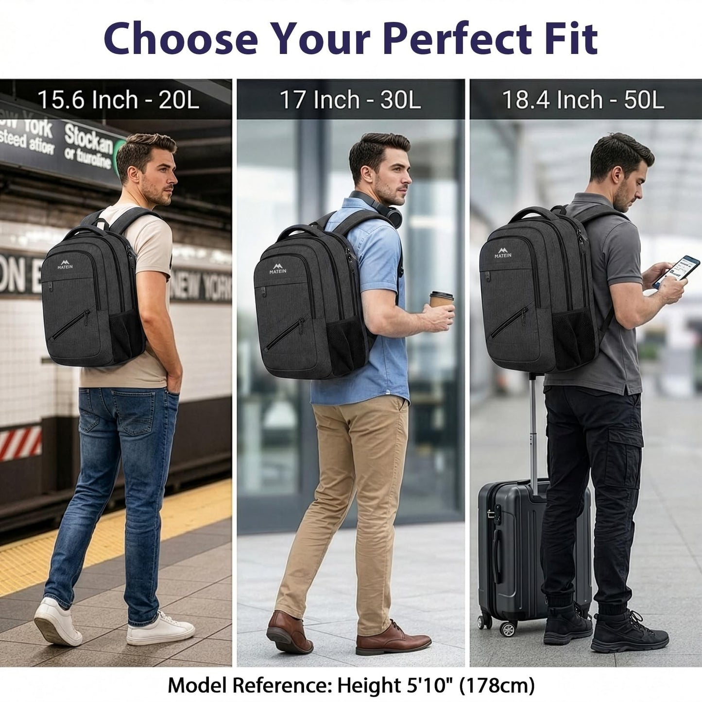 Large Laptop Backpack for Work & College, 17 Inch Computer Bookbag, Travel Bag8
