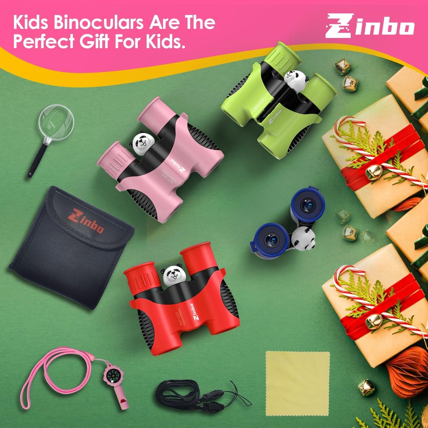 Kids Binoculars for Bird Watching & Hiking, Outdoor Learning Toy with Compass &13