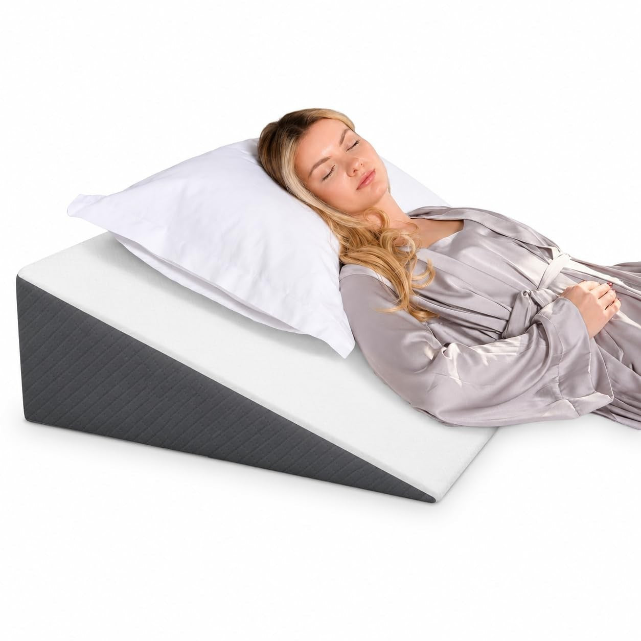 Extra Wide Bed Wedge Pillow for Sleep Apnea | Comfort Headboard Wedge 7.5" Heigh8