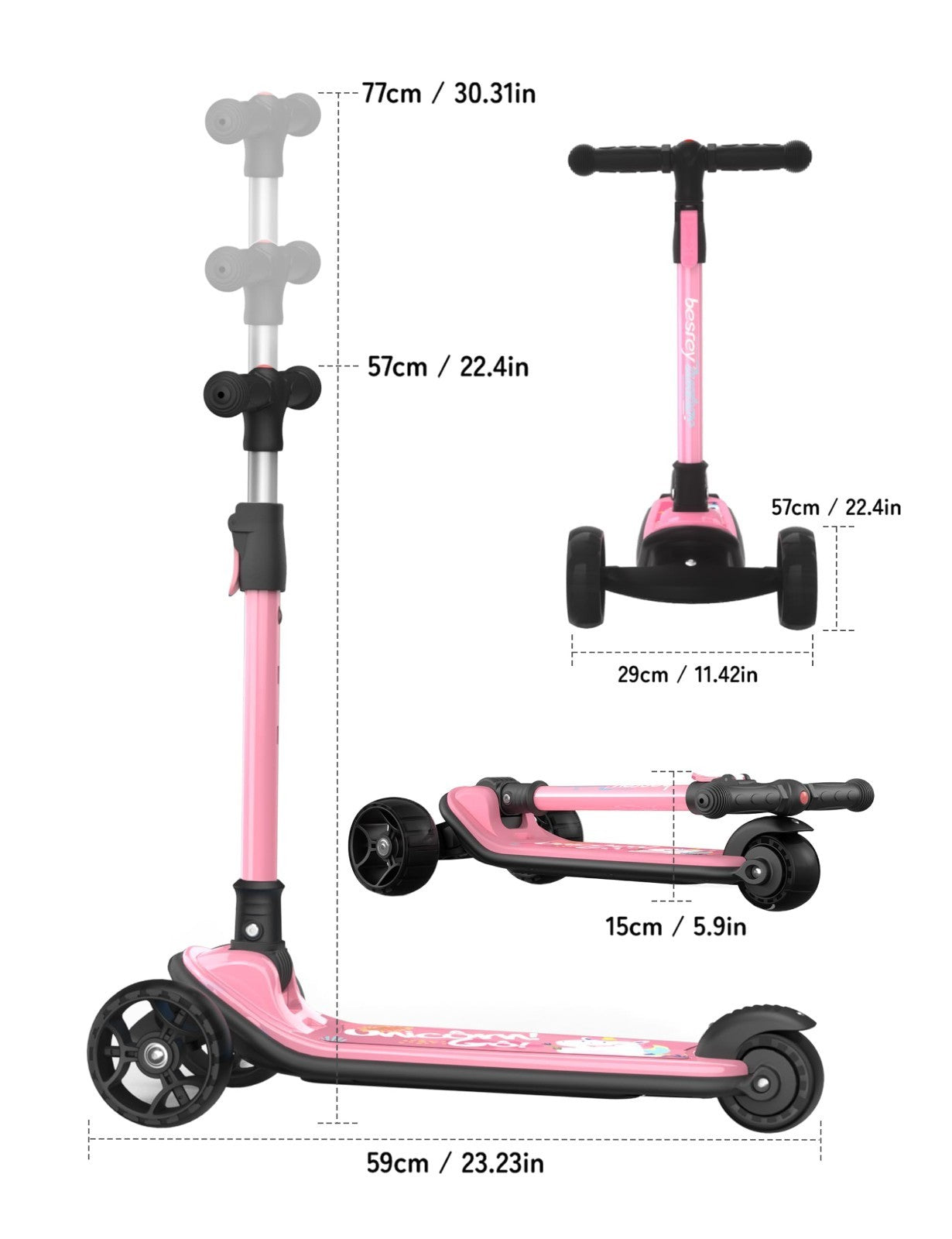 3-Wheel Kids Scooter Ages 3-10, Adjustable Height, Safe & Sturdy Design6