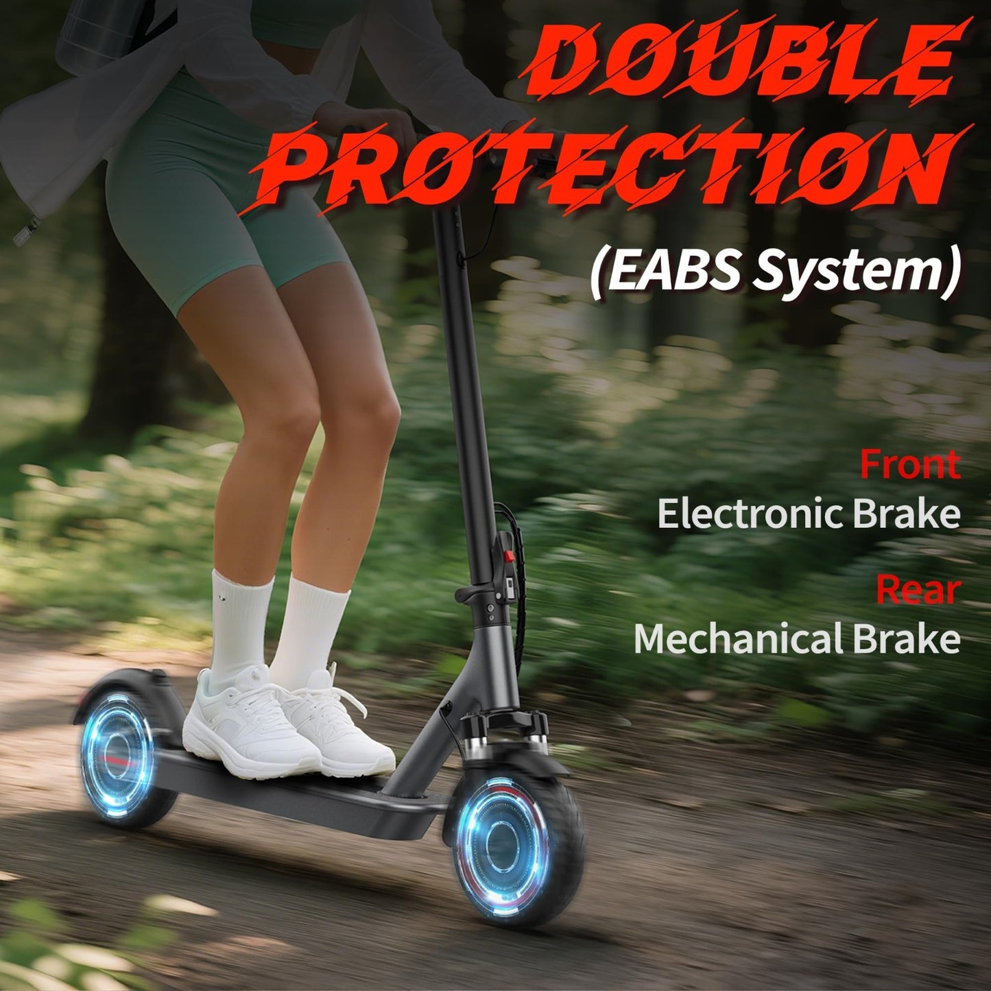 Powerful Electric Scooter 500W Motor, 19MPH Speed, 16-27 Miles Range, Folding E-7