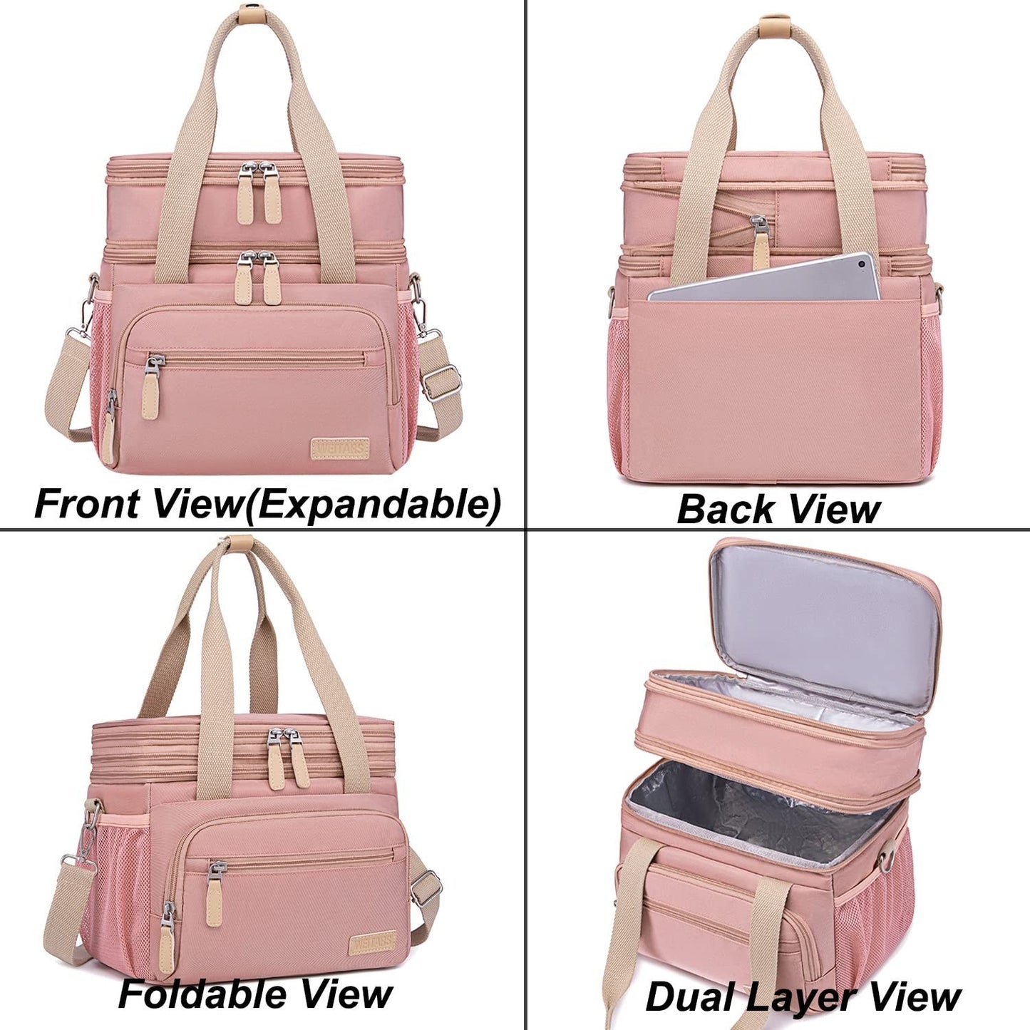 Insulated Lunch Bag for Women - Large Dual Compartment, Leakproof, Perfect for W7