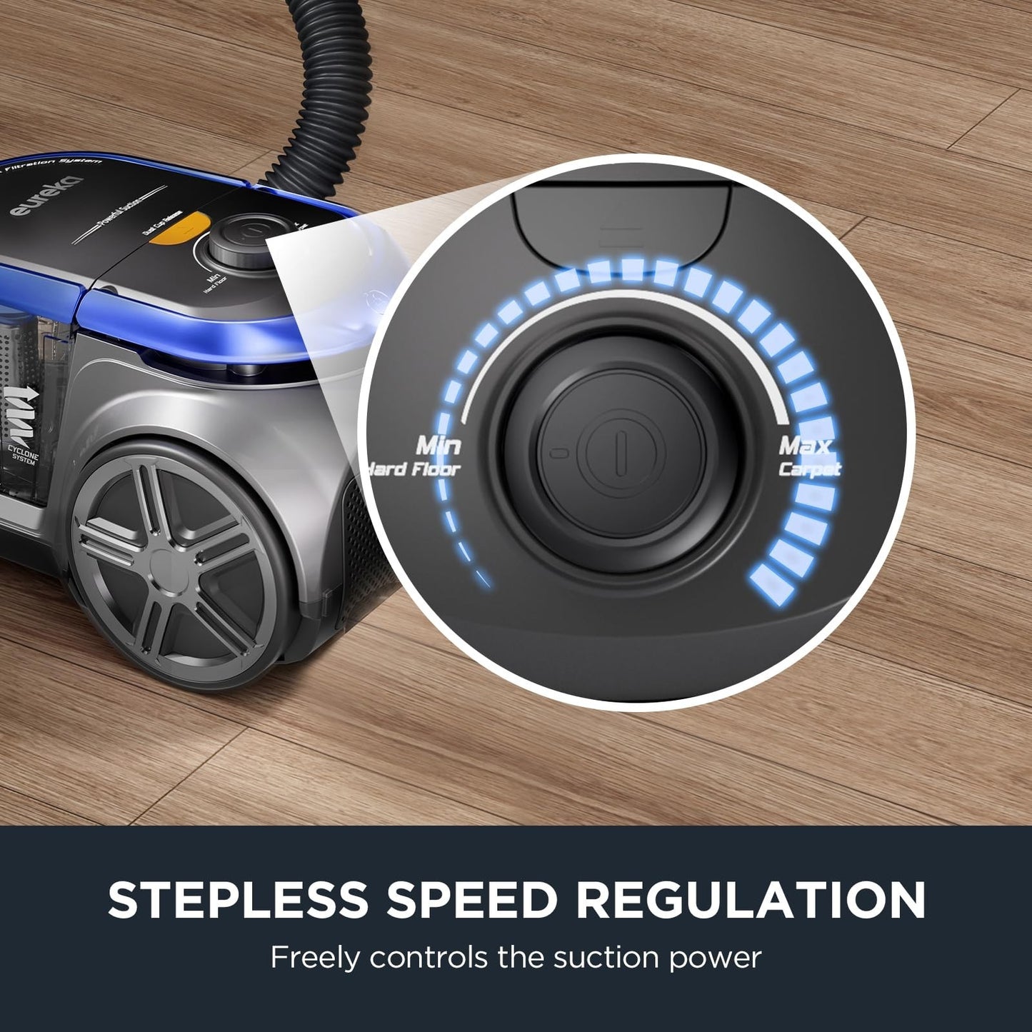 Lightweight Canister Vacuum Cleaner for Home & Pet Hair, HEPA, Auto Cord Rewind,5
