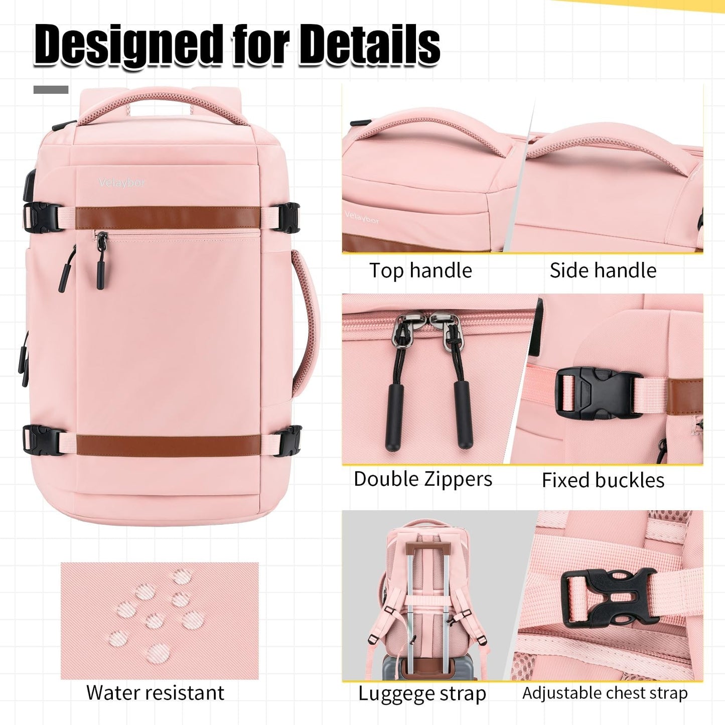 42L Travel Backpack with Packing Cubes, TSA Approved Carry-On, Water-Resistant,5