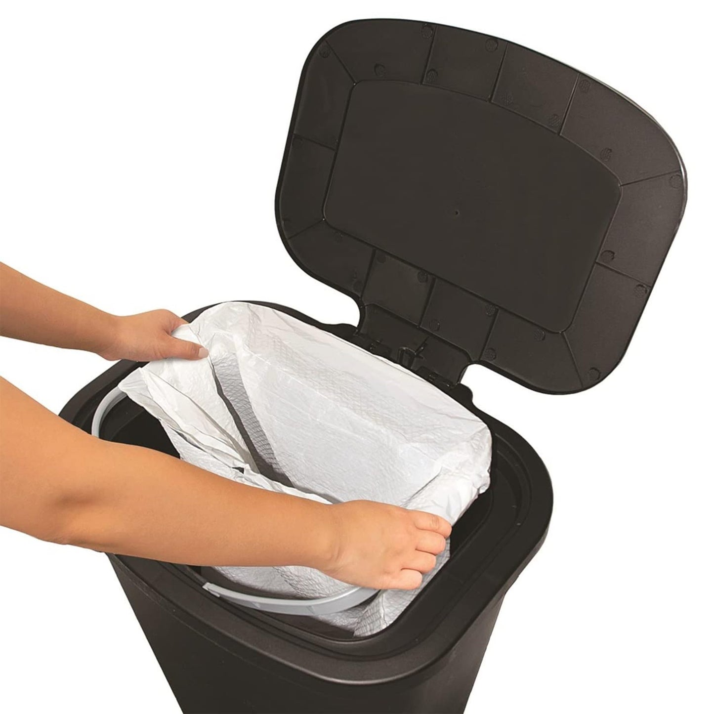 20 Gal Kitchen Trash Can with Clorox Odor Control | Hands-Free Step-On Bin, Blac8