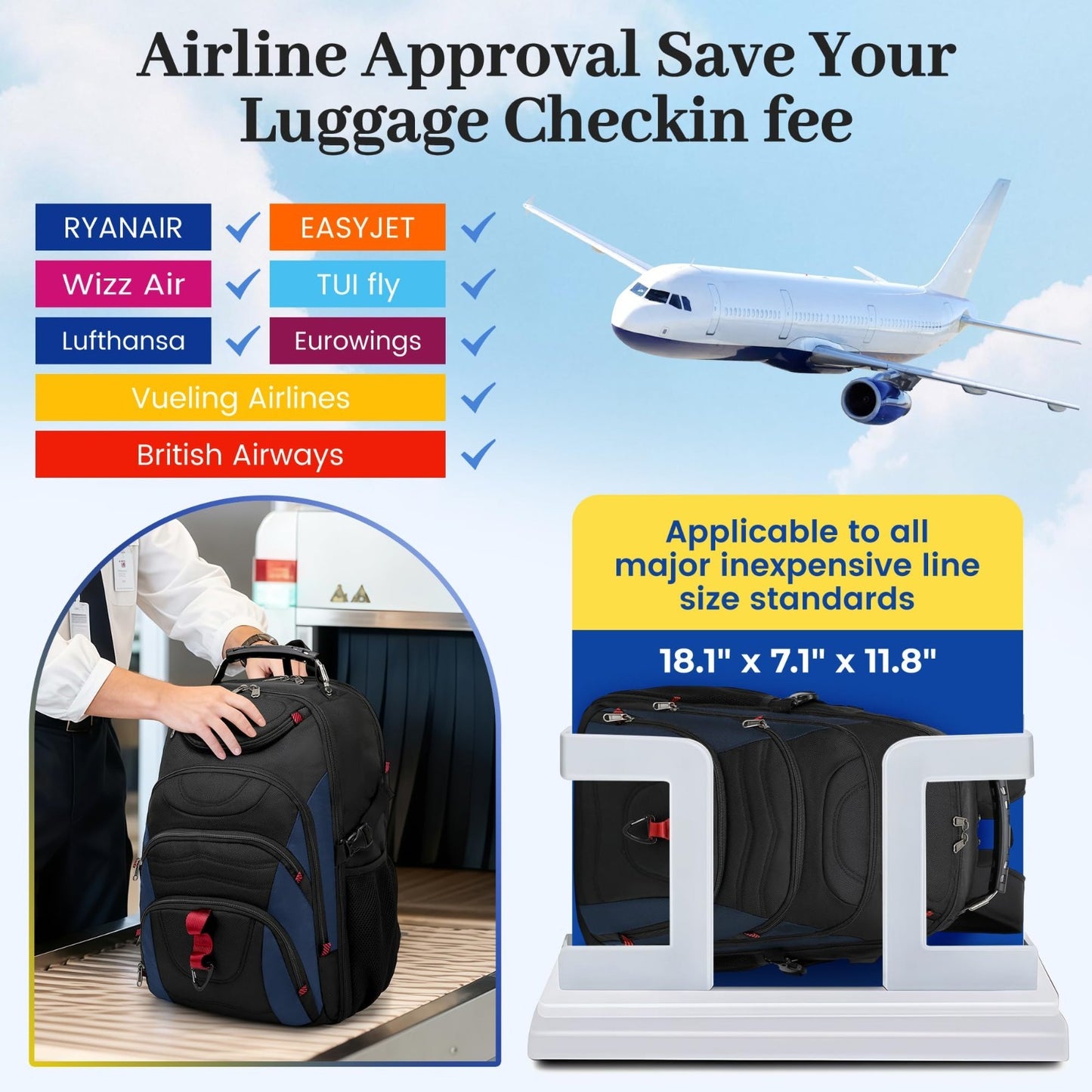 Large 55L Vacuum Seal Travel Backpack with Detachable Compression Bag, Waterproo9