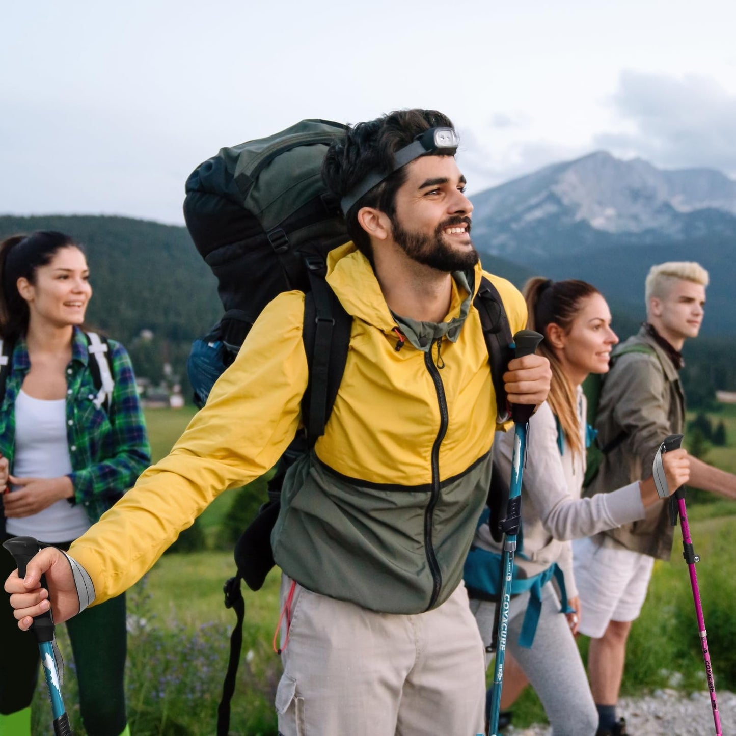 Collapsible Trekking Poles - Lightweight Aluminum Walking Sticks for Hiking, Cam6