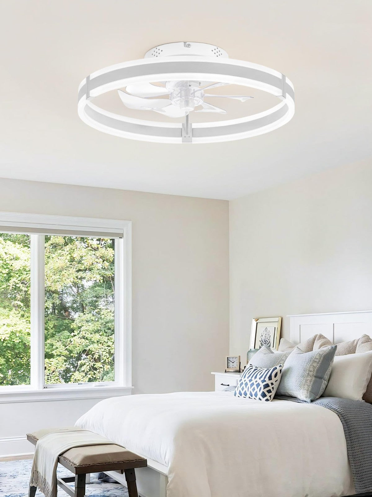 Low Profile 19.7" Ceiling Fan with Lights & Remote, Dimmable LED, Quiet DC Motor6