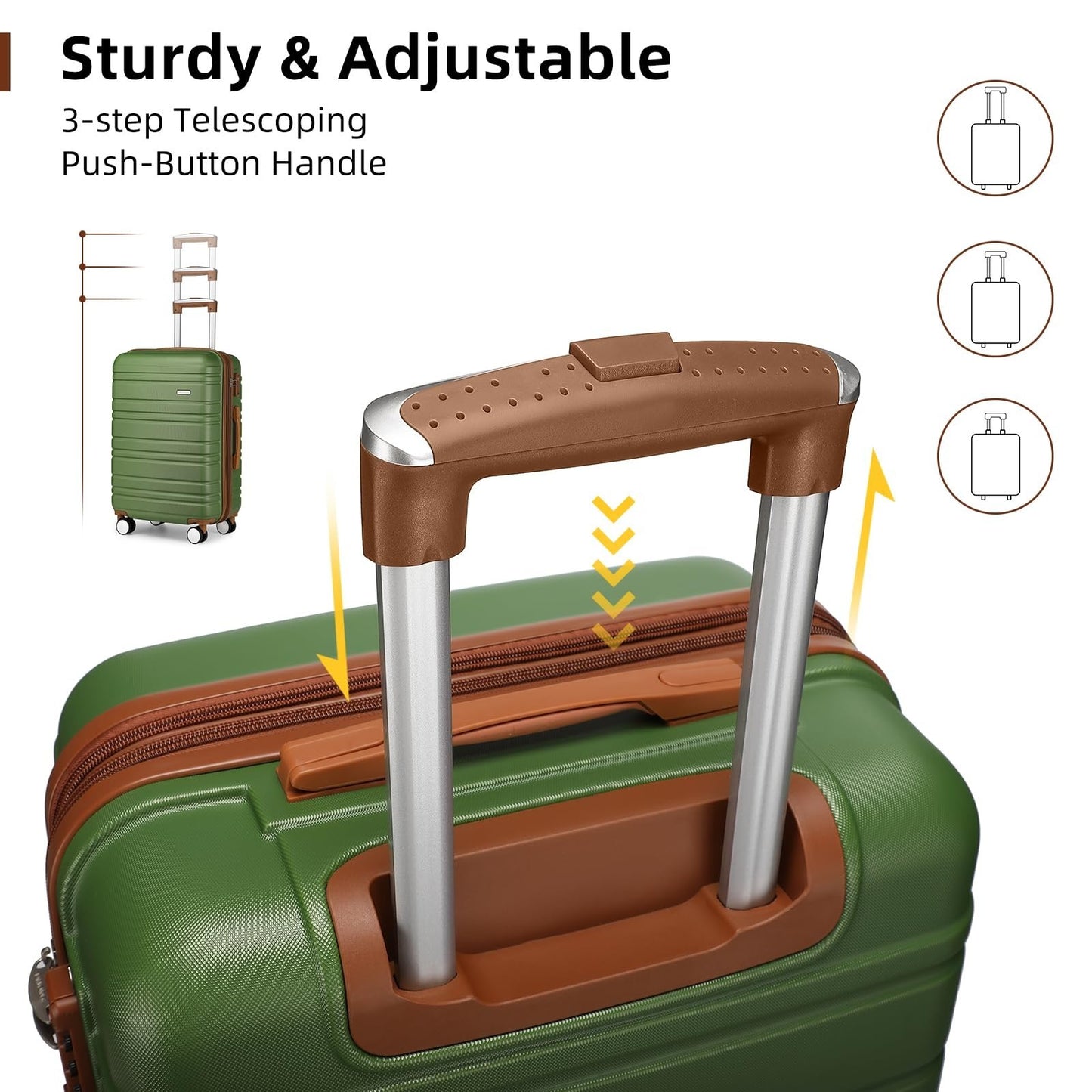 Expandable 6-Piece Luggage Set with Wheels, TSA-Approved, Lightweight Hardshell,7
