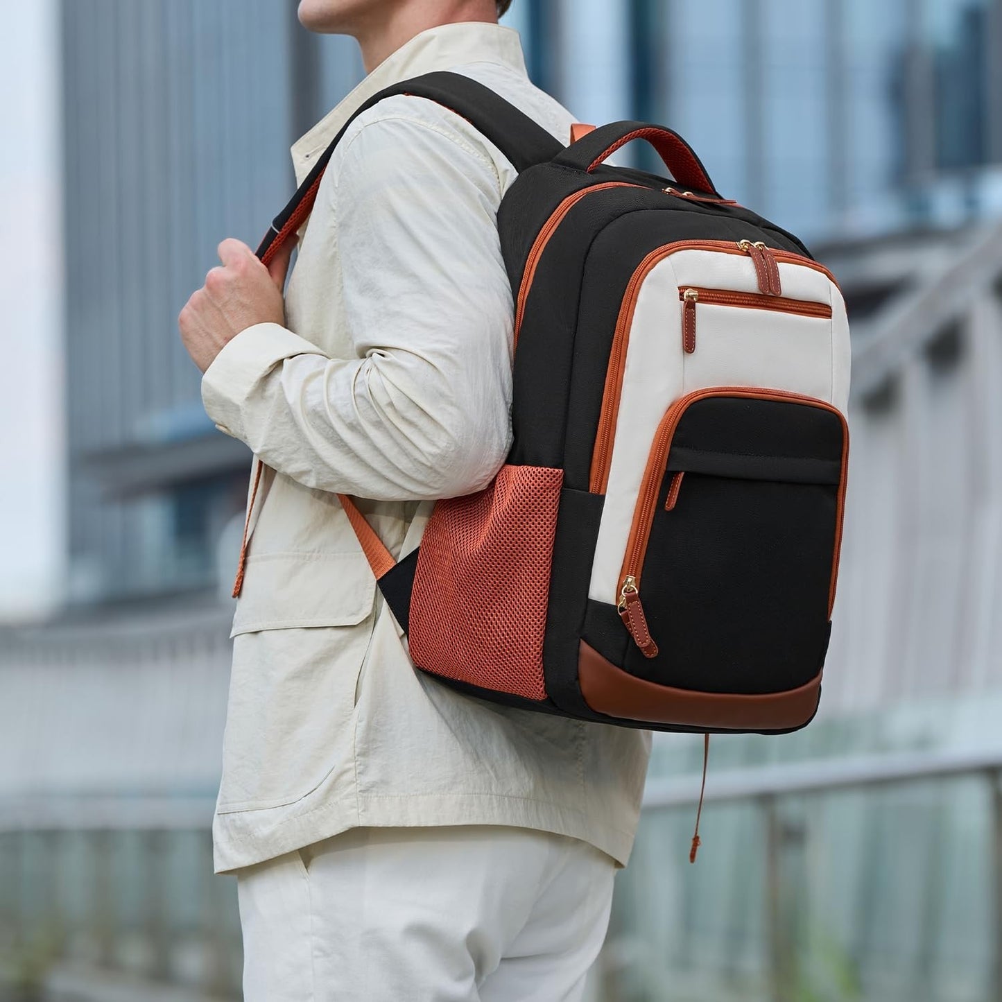 40L Travel Backpack for Men & Women, TSA Approved Carry-On, Fits 17" Laptop, Bla6