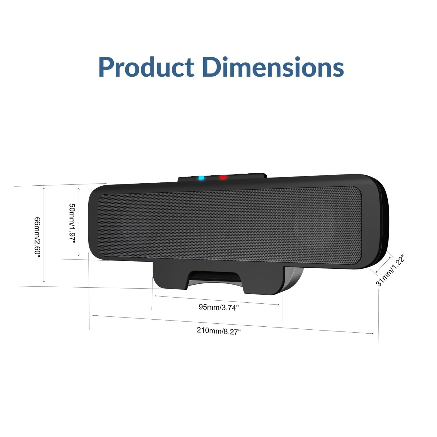USB & Bluetooth Speaker Bar USB Powered, Speakerphone for PC, Clamps to Monito8
