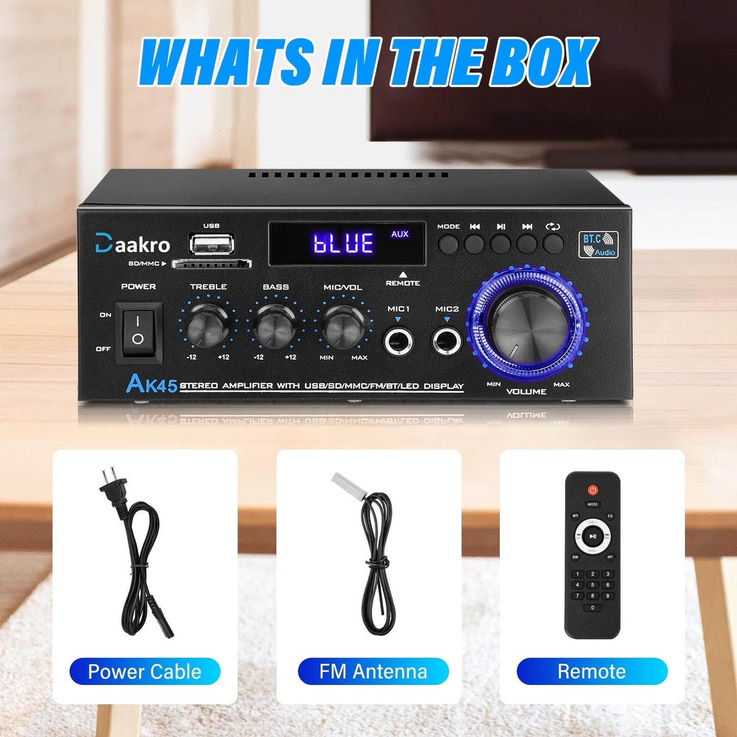 300W 2 Channel Bluetooth Stereo Audio Amplifier, Hi Fi Sound, Home Theater7