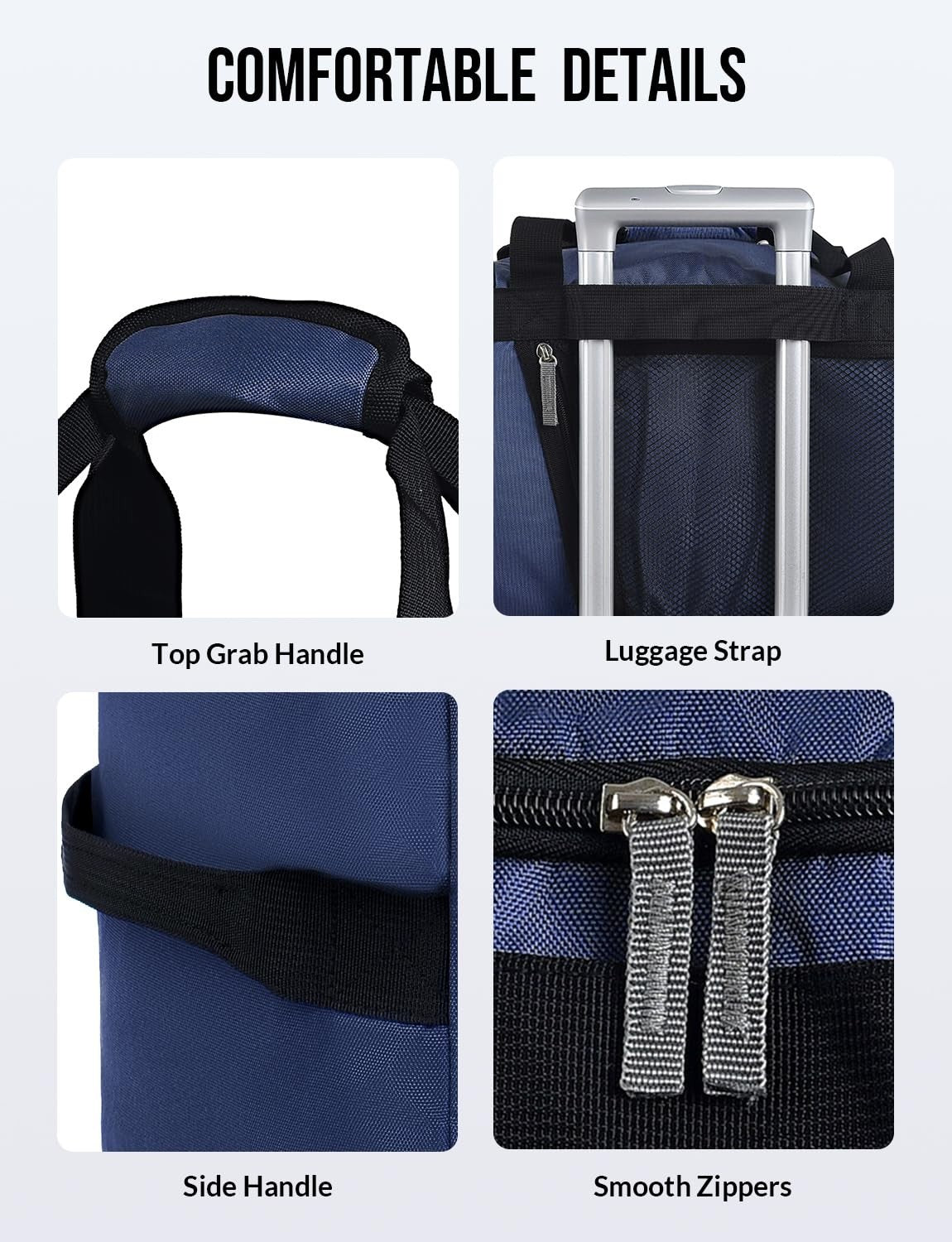 3-in-1 Gym Bag for Men & Women | Navy Blue Travel Duffel with Wet Pocket & Shoe6