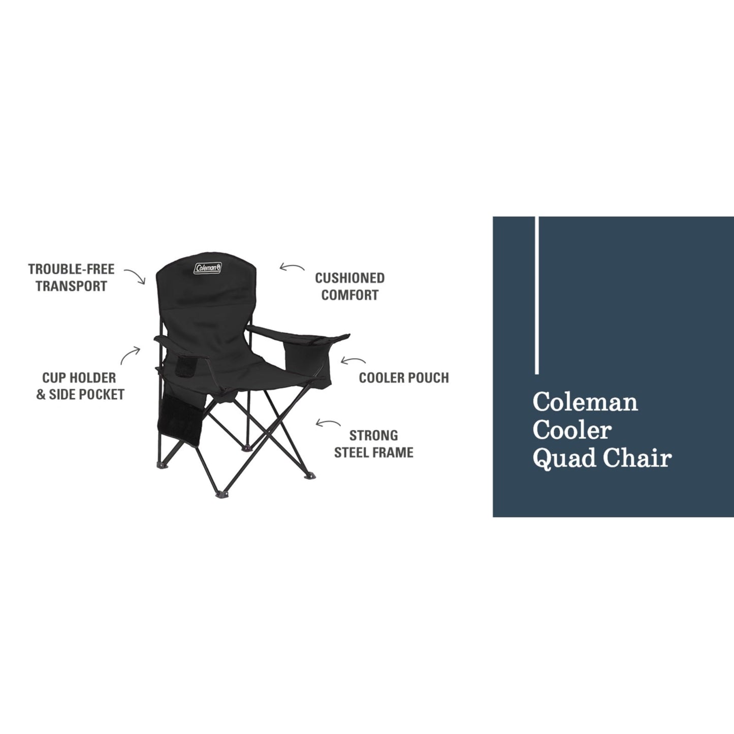Portable Camping Chair with Cooler, Cushioned Seat, Side Pockets & Cup Holder 7
