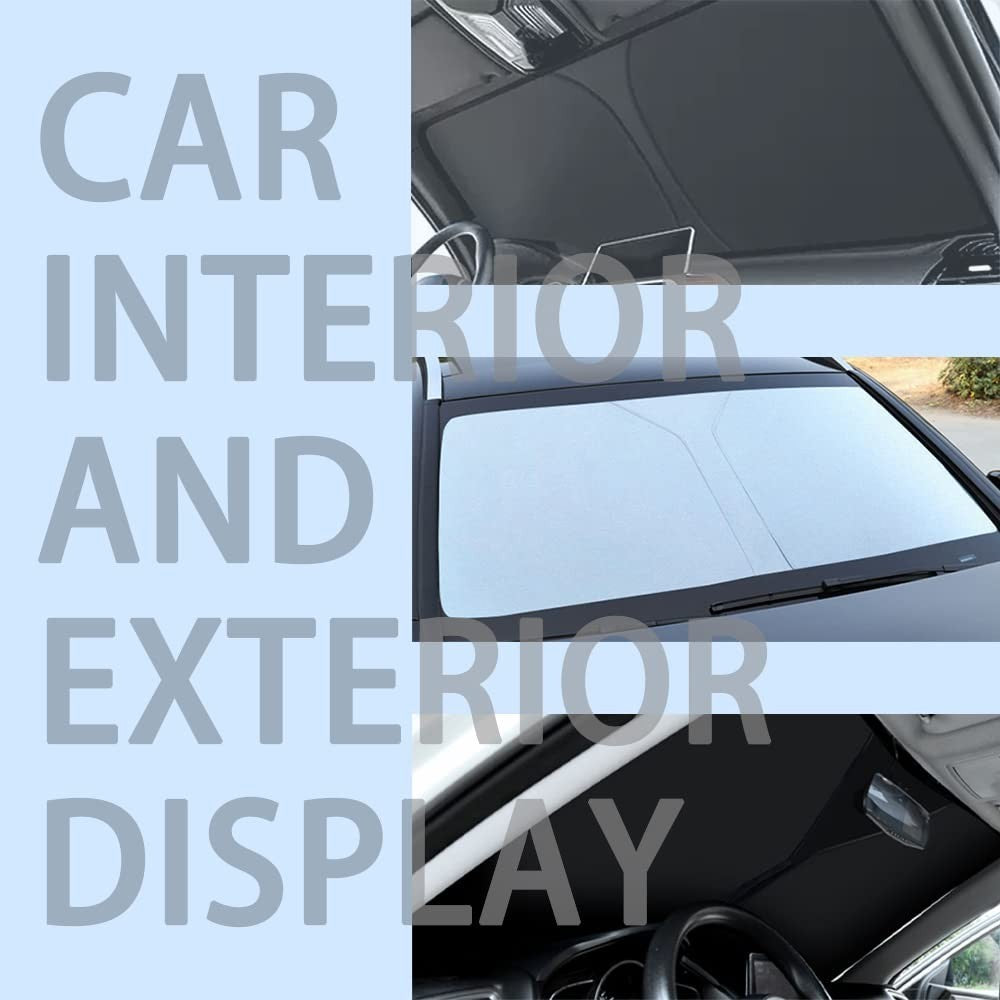 300T Thick Sunshade for Car Windshield - Blocks 99% Sunlight & Heat, XL 63x336
