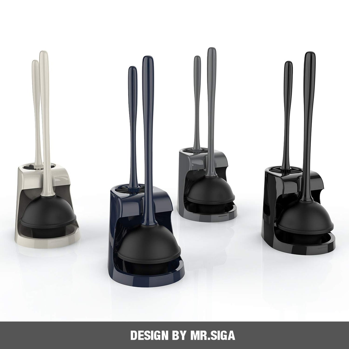 Toilet Plunger and Bowl Brush Combo Set | Heavy Duty Bathroom Cleaning Tools, Gr8