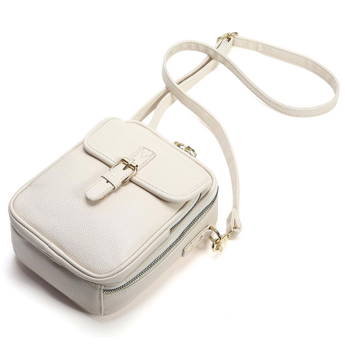 Vegan Leather Crossbody Bag for Women - Vintage Anti-Theft Messenger Purse with6
