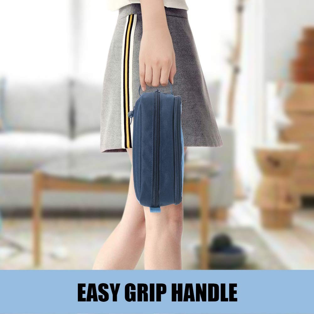 High Capacity Pencil Case Organizer Big Pouch with Easy Grip Handle, Blue4