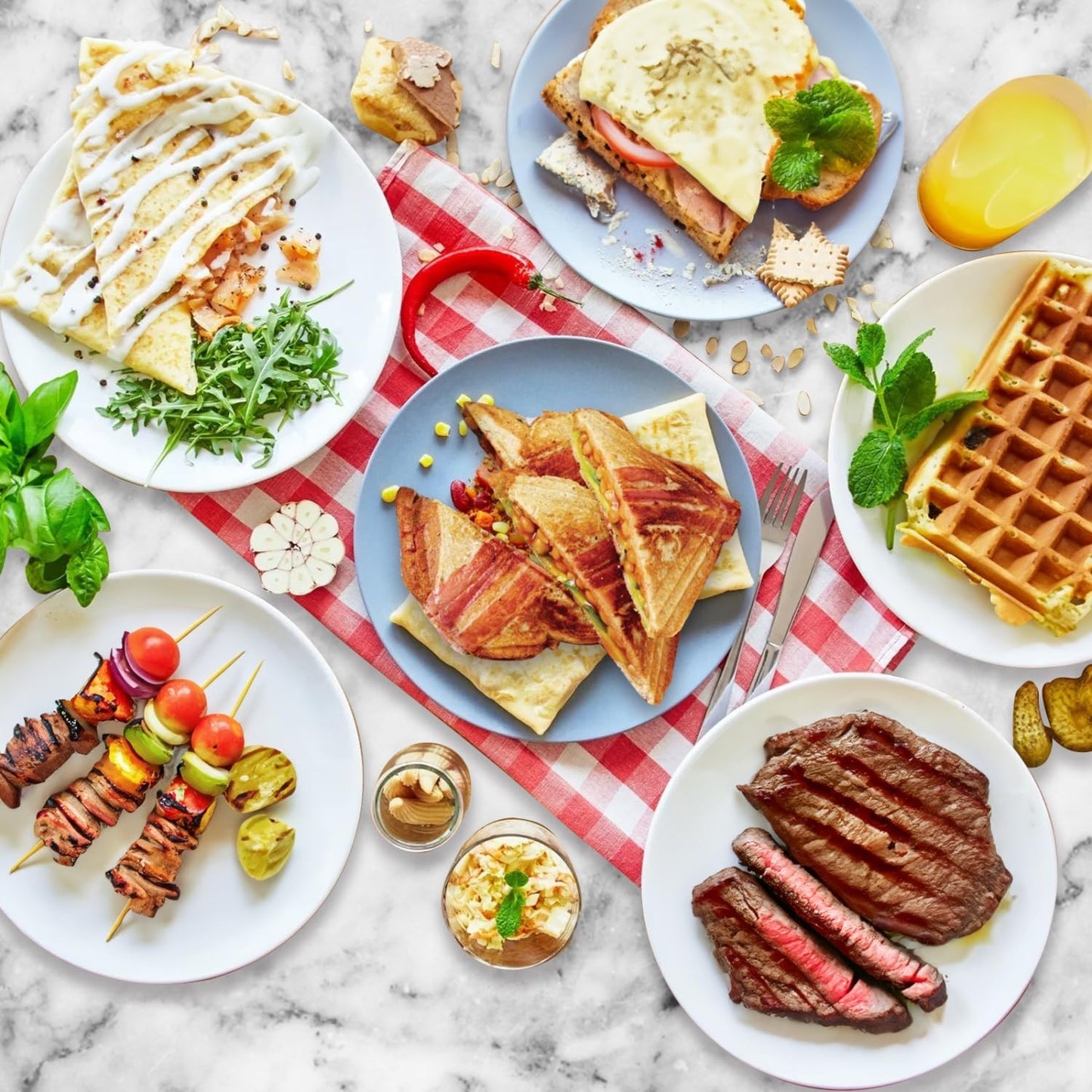 3-in-1 Electric Sandwich Maker & Panini Press with Non-Stick Plates, Waffle Make8