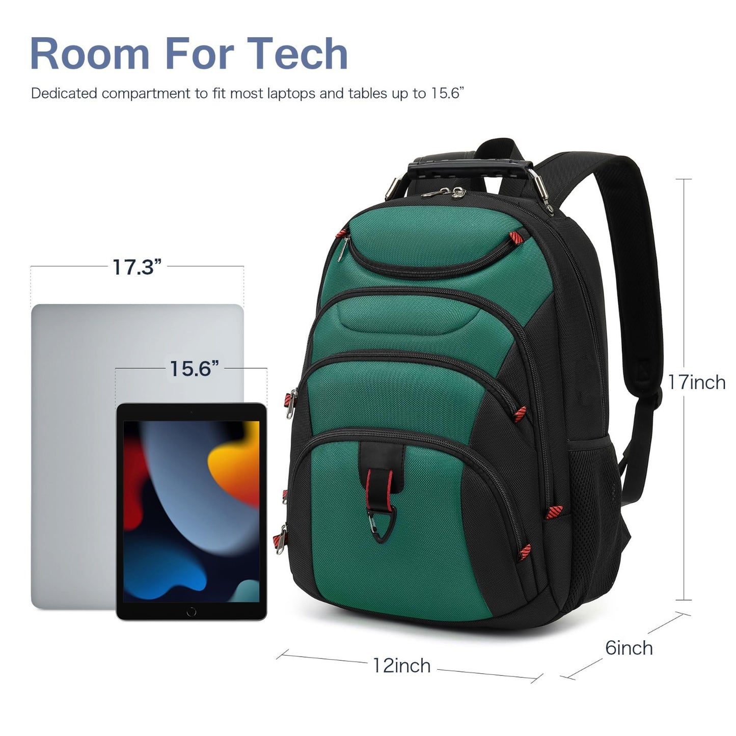 Waterproof Laptop Backpack for 15.6" Laptops, USB Port, Anti Theft, Travel Bag4